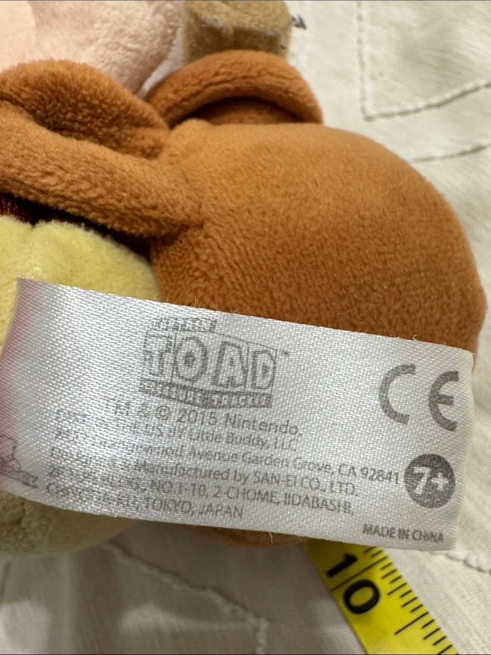 Nintendo Toad Plush in White, Red, Yellow & Brown